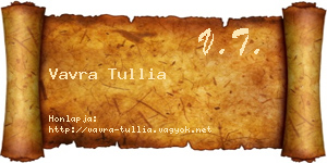 Vavra Tullia névjegykártya
